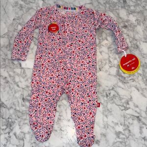 NWT Magnetic Me Modal Pink Floral Footie